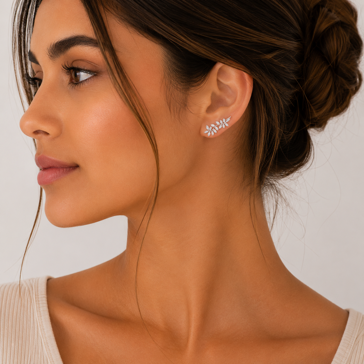 Crystal Bloom Ear Climbers