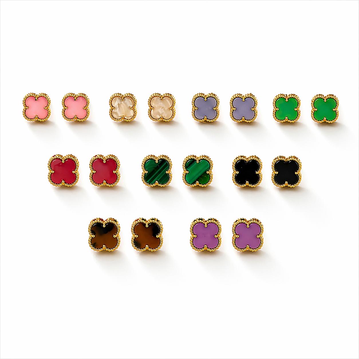 Vancleef Stud Earrings – Multi-Color Collection