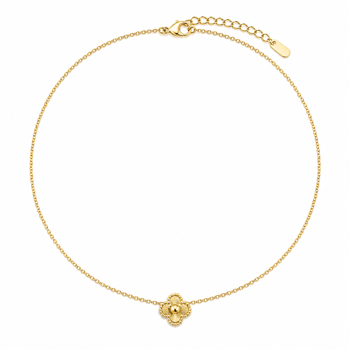 Mini Golden Bloom Clover Necklace