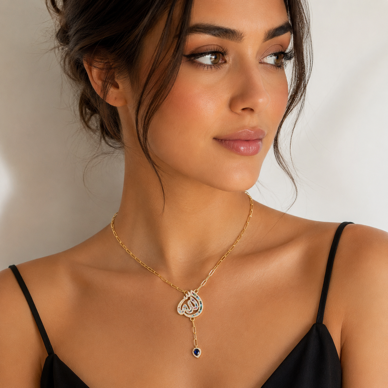 ✨ALLAH Arabic Calligraphy Heart Drop Necklace