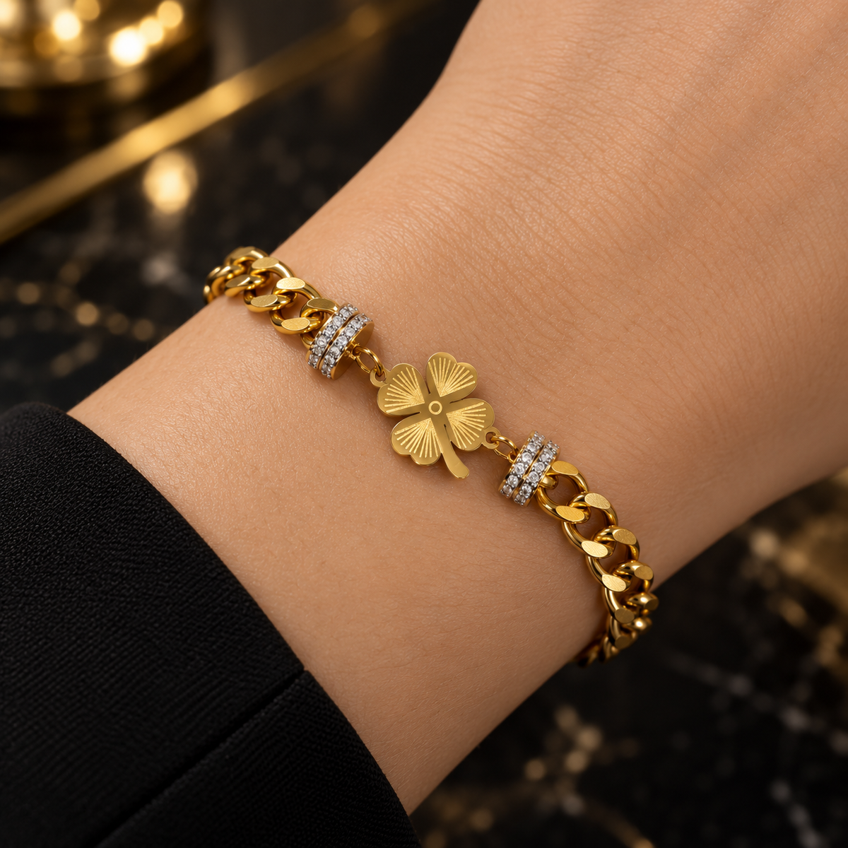 S.steel Lucky Clover Chain Bracelet