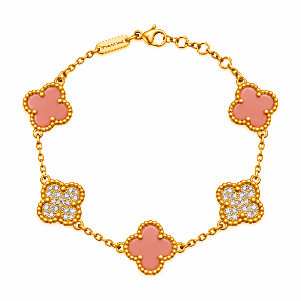 Colorful with stone Clover bracelet