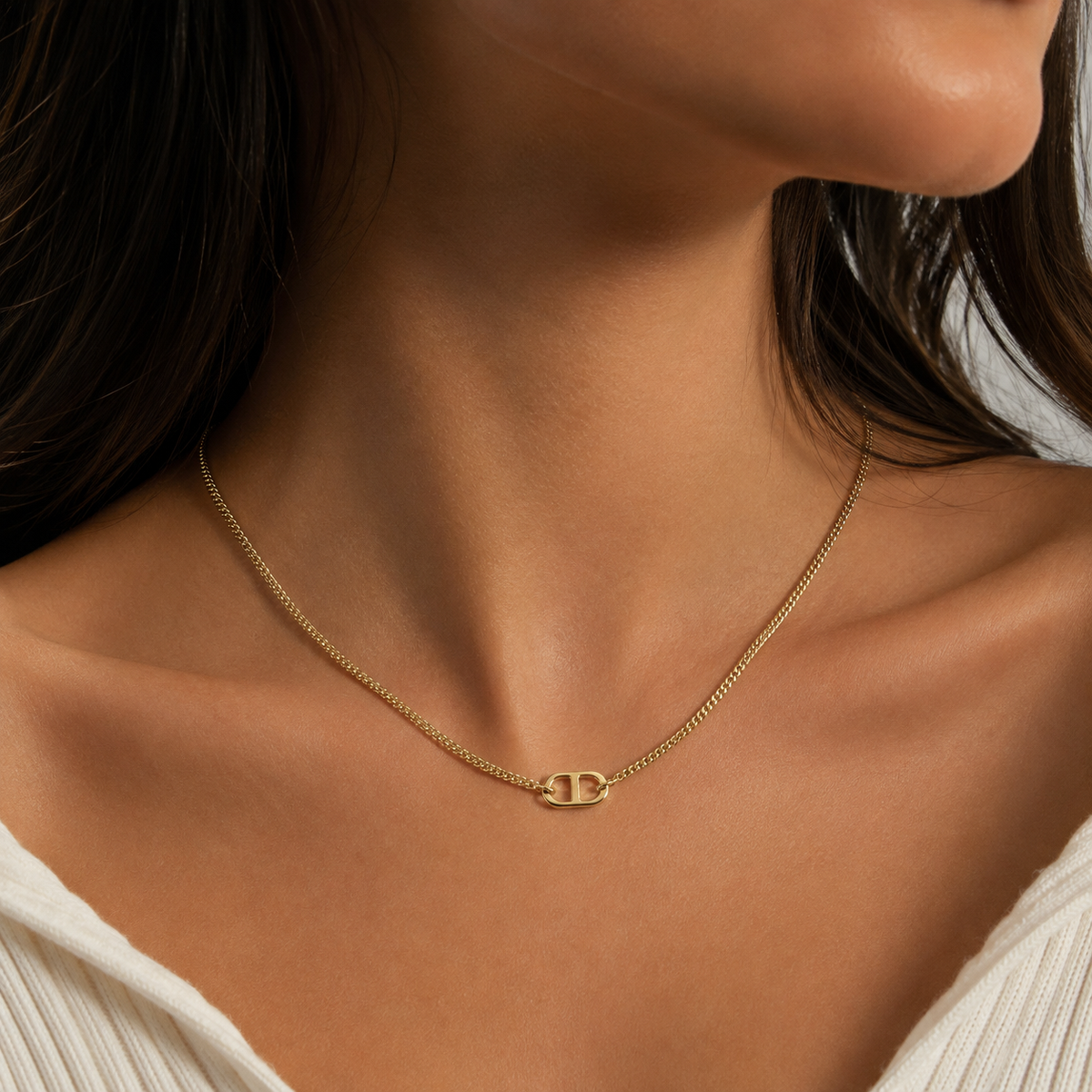 CD Minimalist Oval Link Necklace