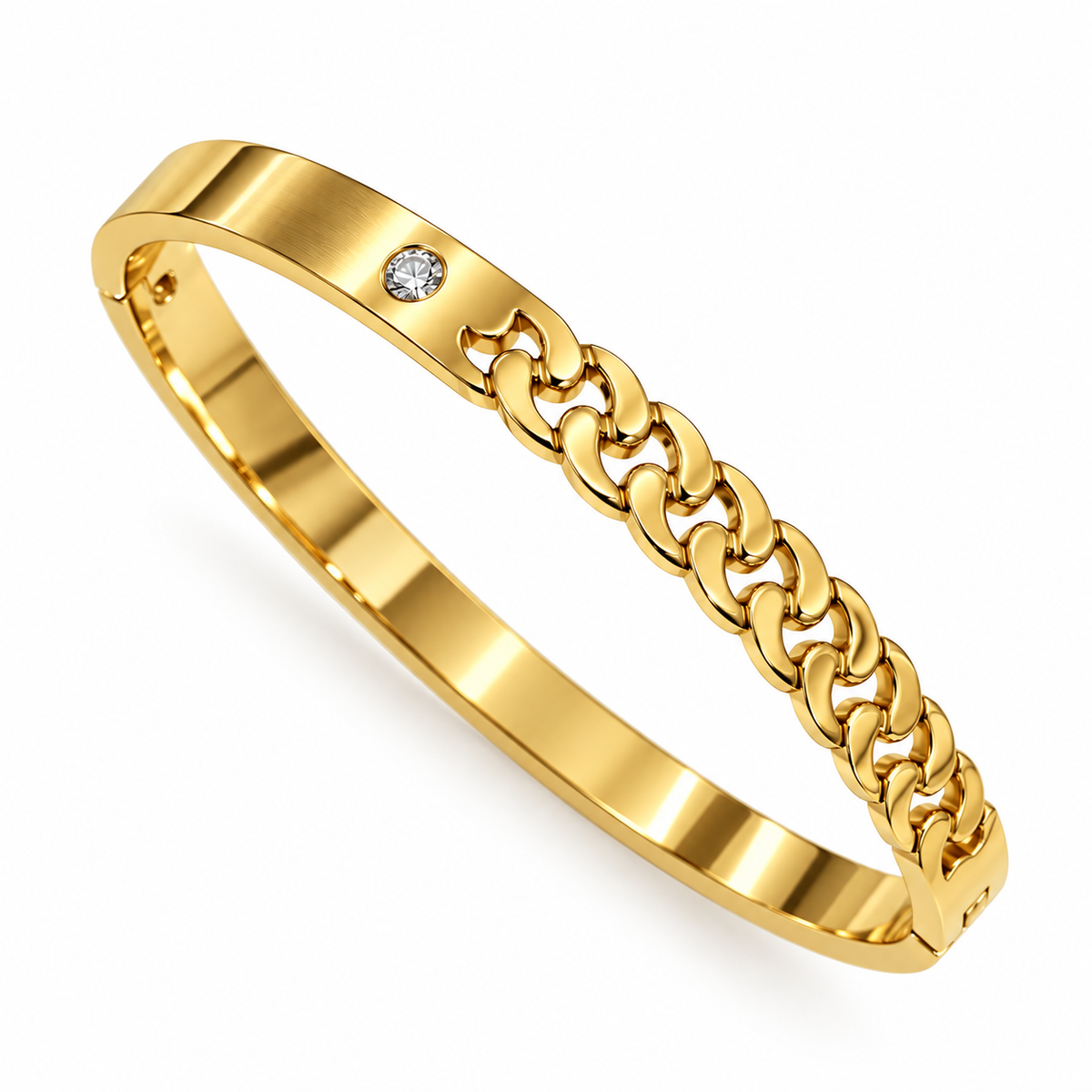 Crystal Cuban Link Bangle