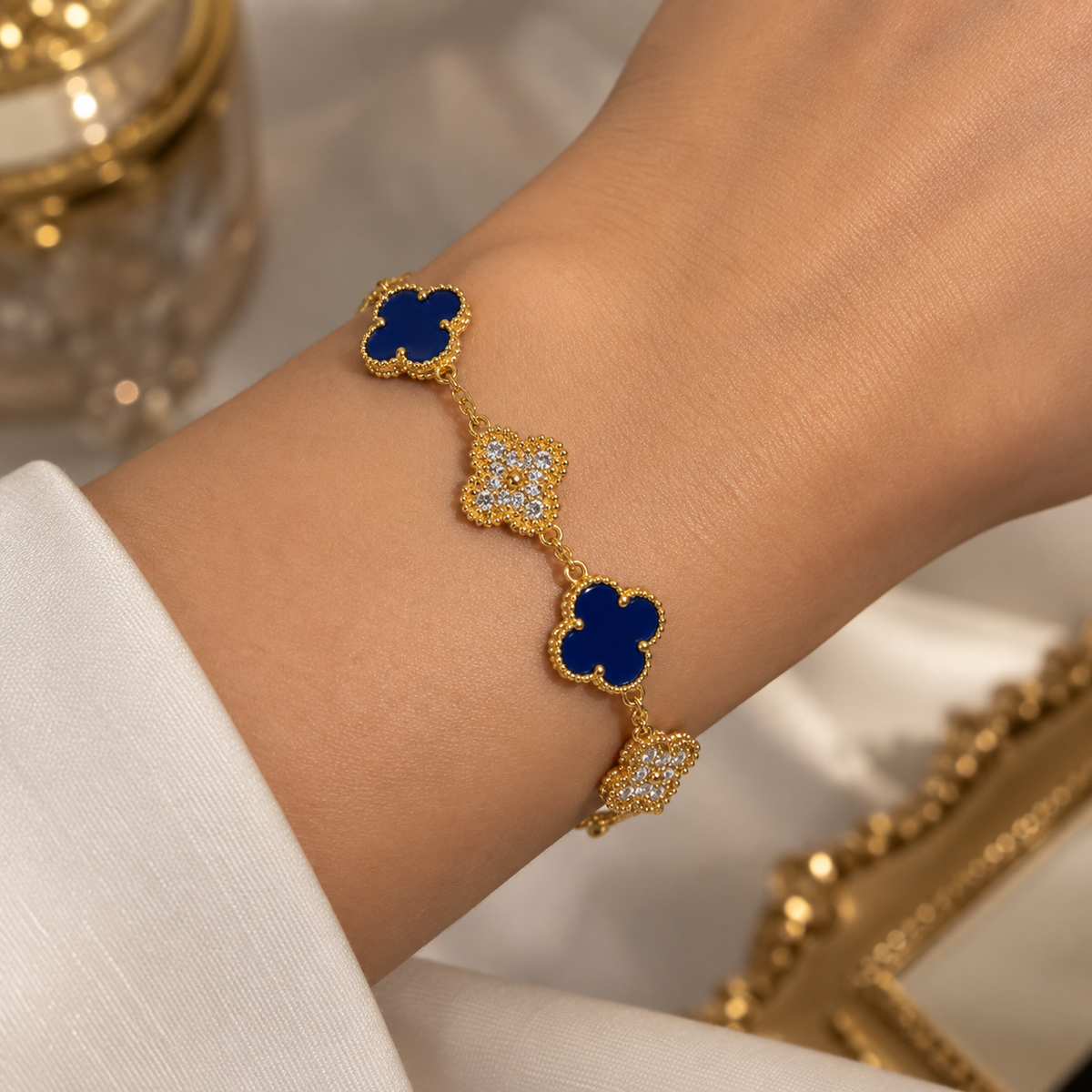 Colorful with stone Clover bracelet