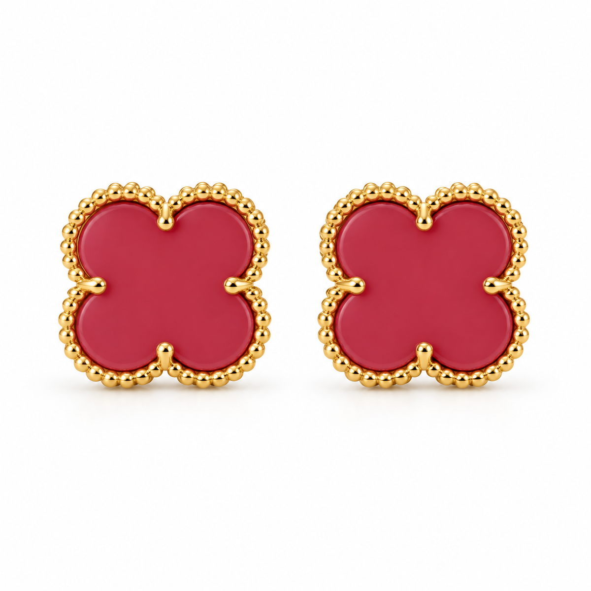 Clover Stud Earrings – Multi-Color Collection