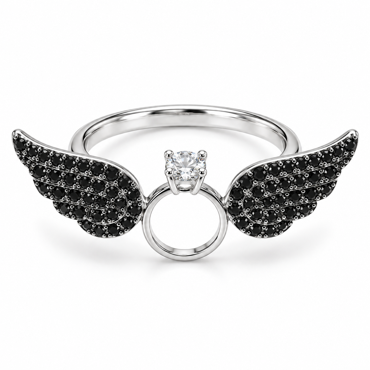 Golden Winged Halo Ring – Gold and silver
