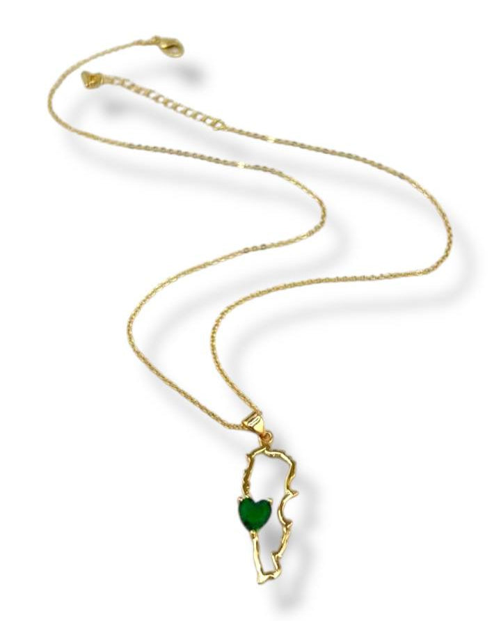 Lebanon Love Necklace – Green Heart
