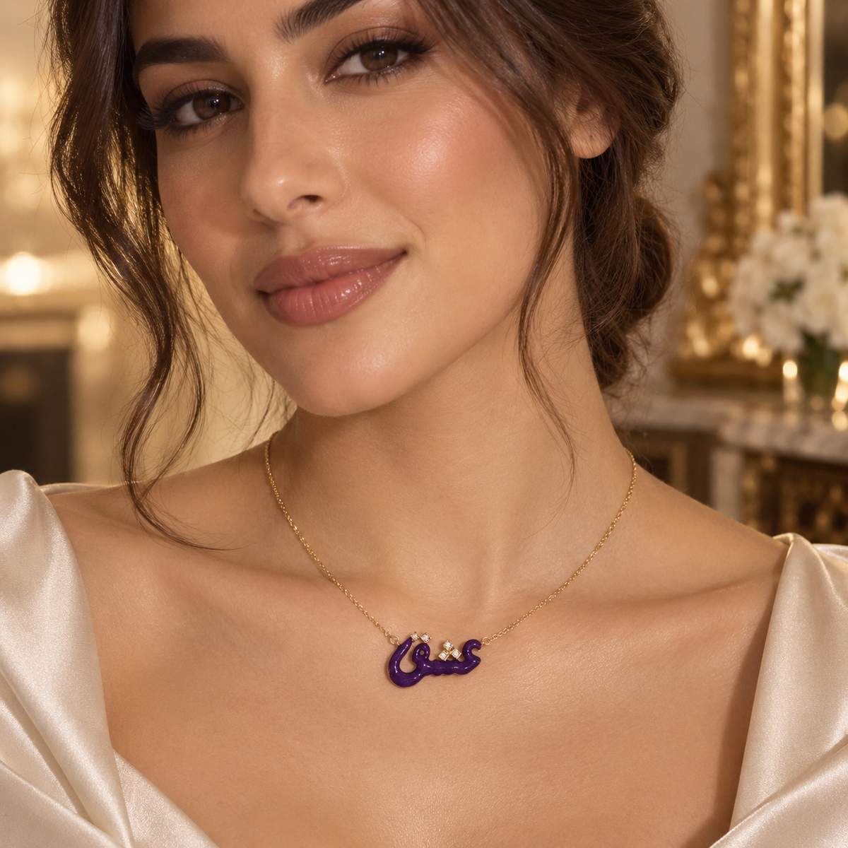 Eishk "Love” Enamel Necklace