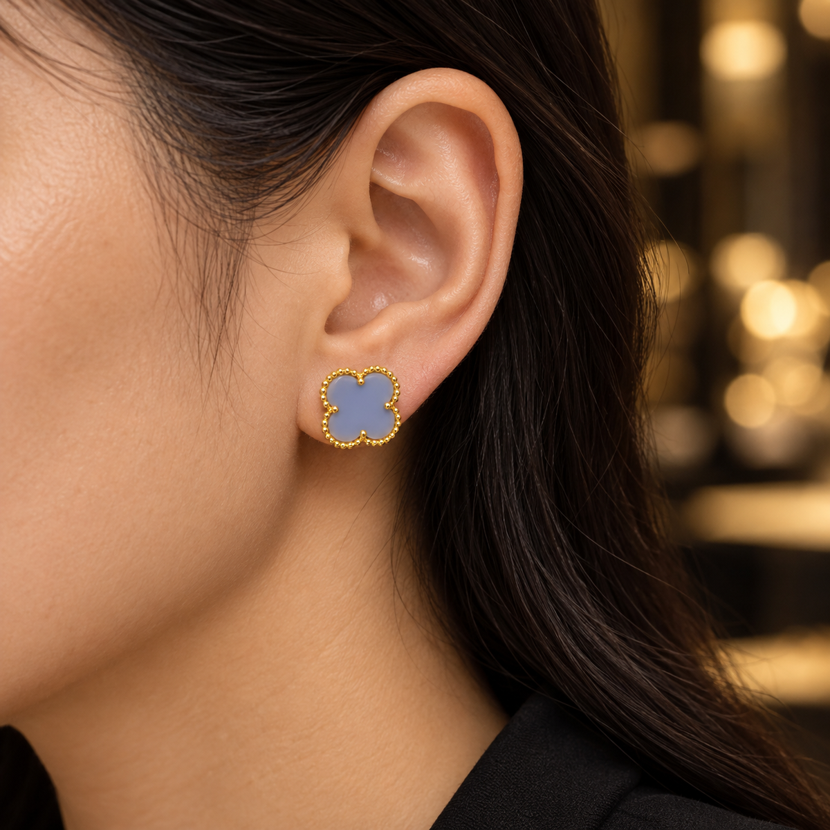 Clover Stud Earrings – Multi-Color Collection
