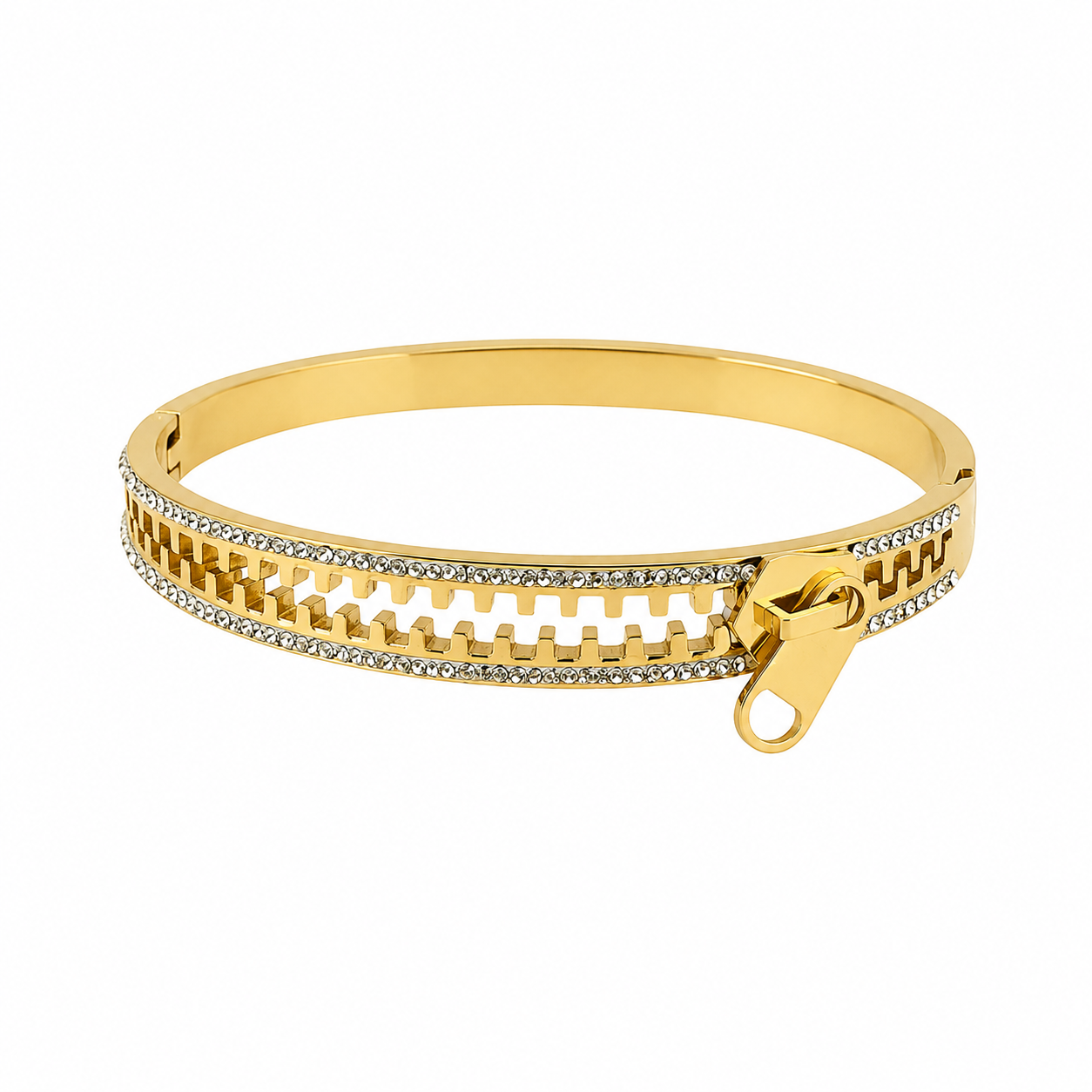Gold & Silver Zipper Bangle ā Unique Fashion Statement Bracelet