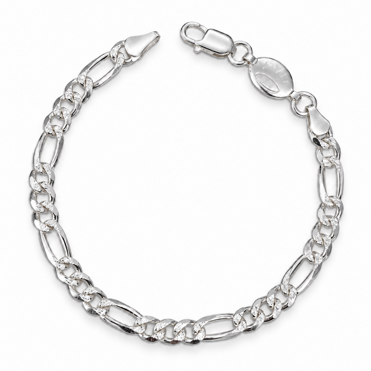 925 Sterling Silver Figaro Bracelet(20.5cm/5mm/10.4g)
