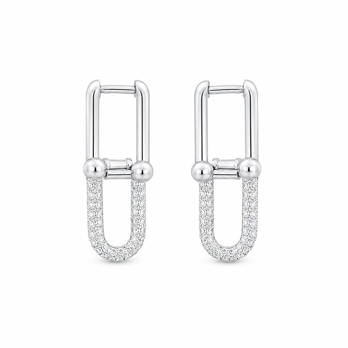 Silver Spark Link Earrings | Poshewix