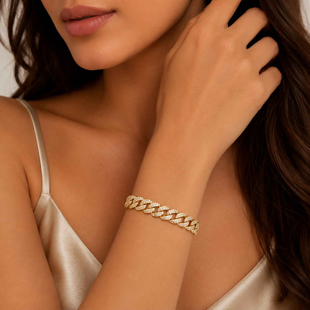 Iced Cuban chain Bracelet” – Gold & Silver Edition ✨
