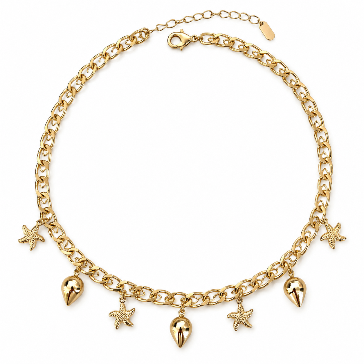 Ocean Charm Gold Necklace