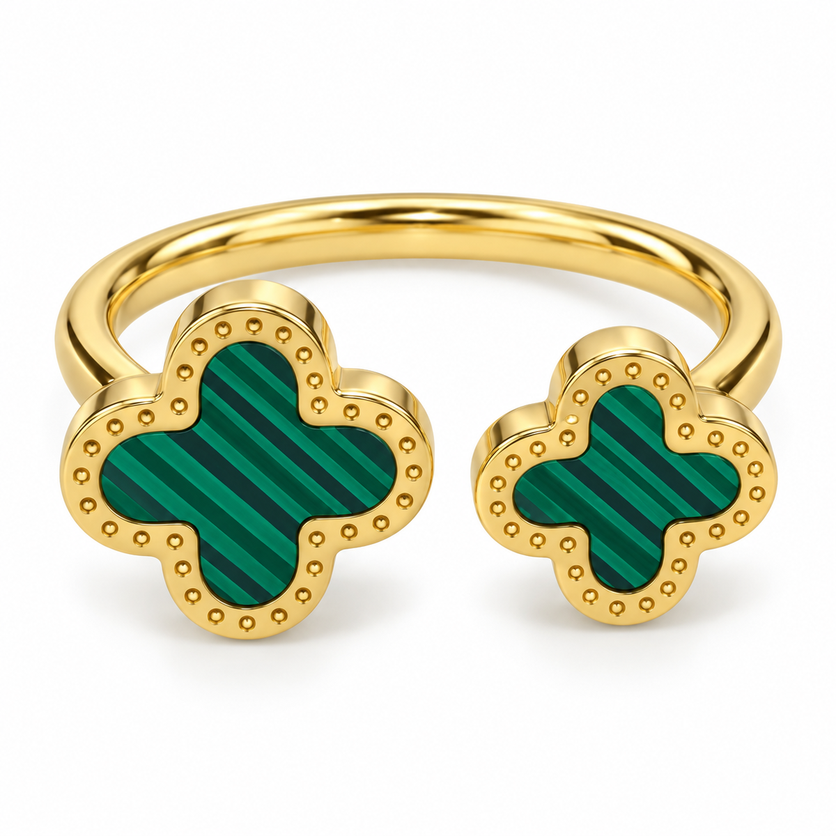 S.steel Dual Clover Ring – Lucky Charm(Free size)