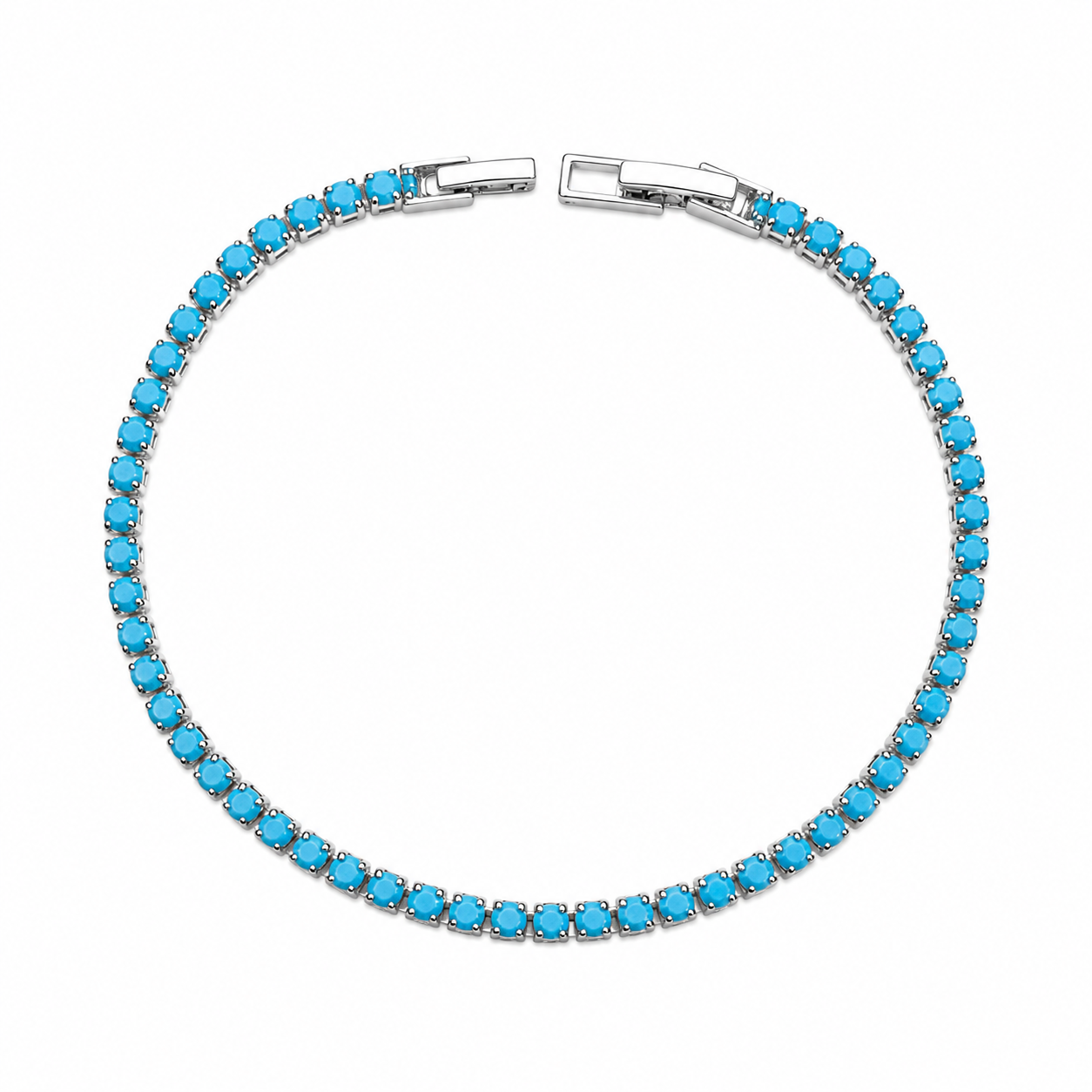 Tennis Bracelet Trio – Silver & Turquoise