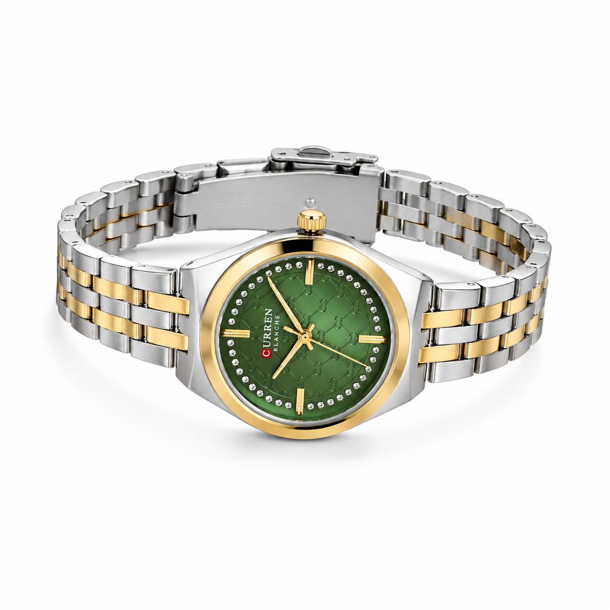 Curren Emerald Luxe Watch – Two-Tone Elegance ✨