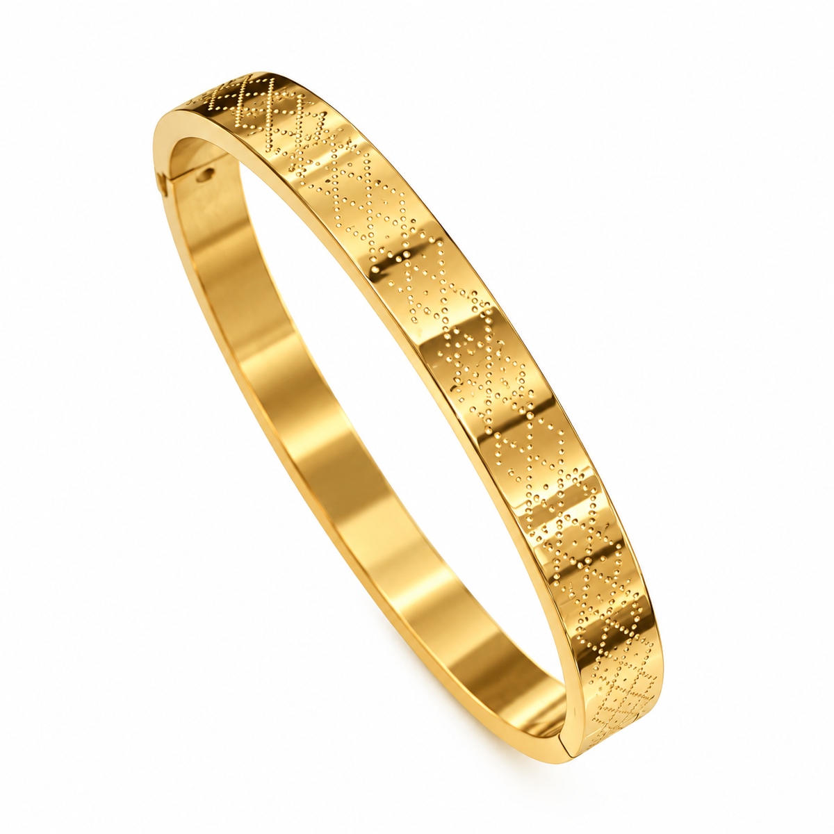 Classic Engraved Bangle – Gold & Silver ✨