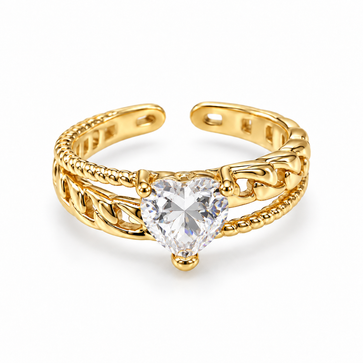 Chained Heart Ring
