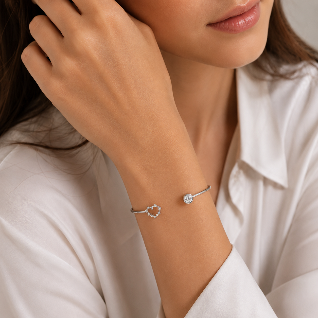 silver 925 minimalist Orbit Cuff – Minimal Silver Radiance