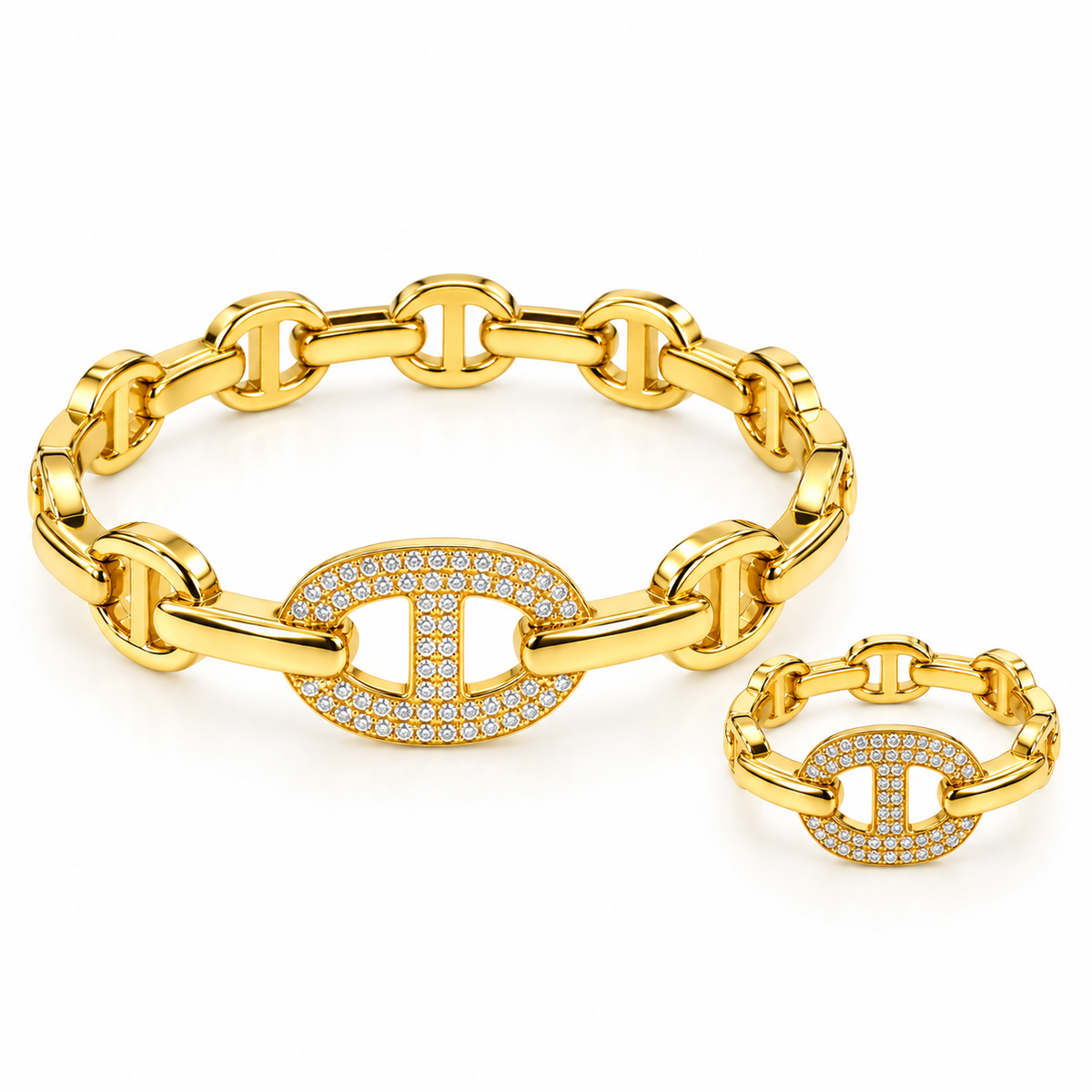 Golden Link Luxury Set (Bangle & Ring)