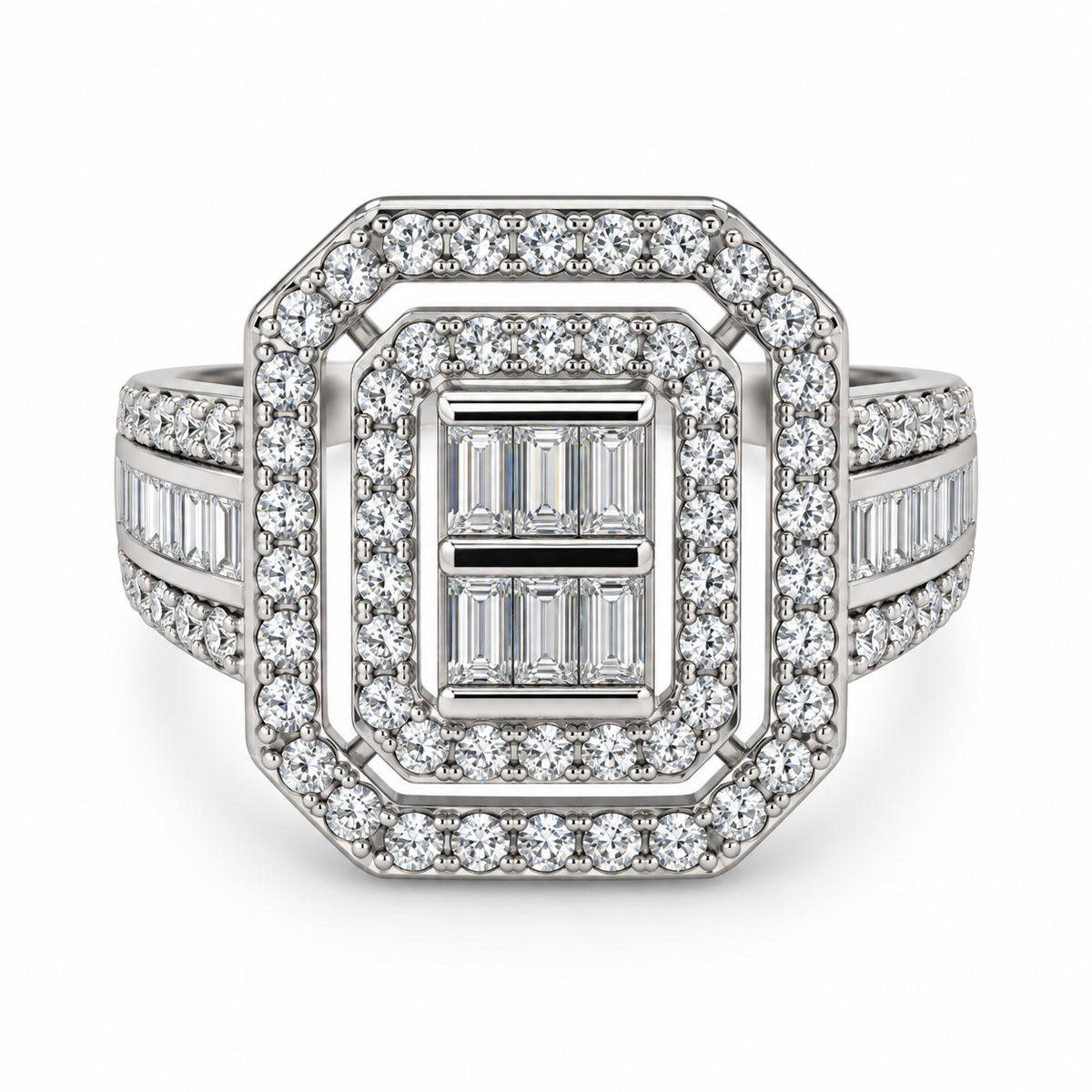 Diamond Prism Ring – Silver