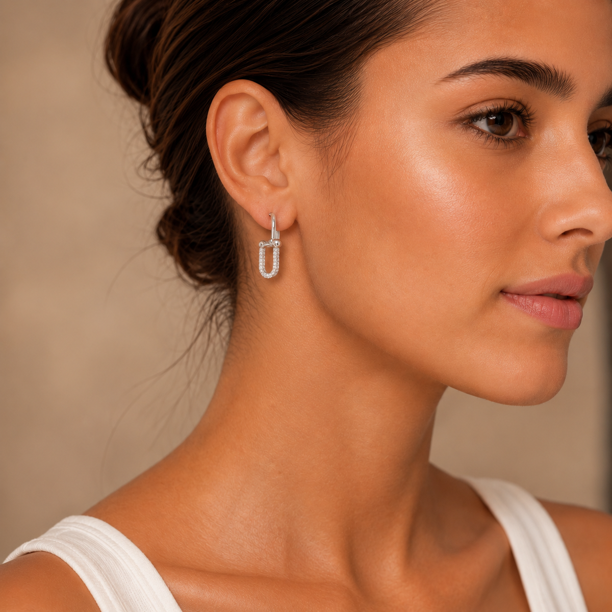Silver Spark Link Earrings | Poshewix – view 2