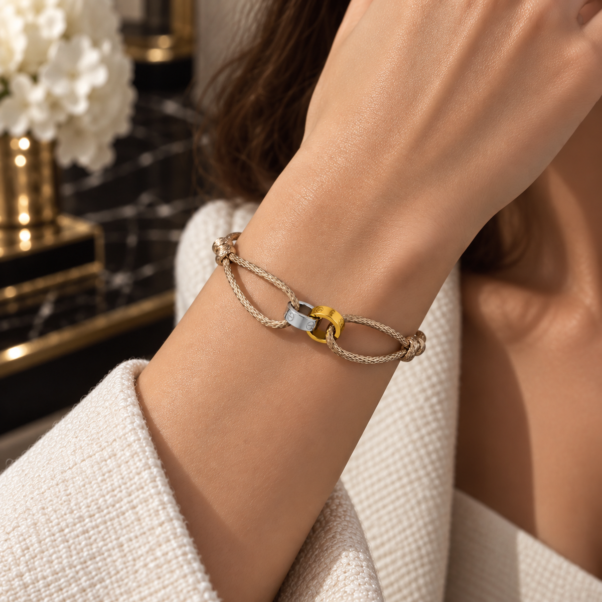 Love dual color Cord Bracelet – Adjustable Unisex Design