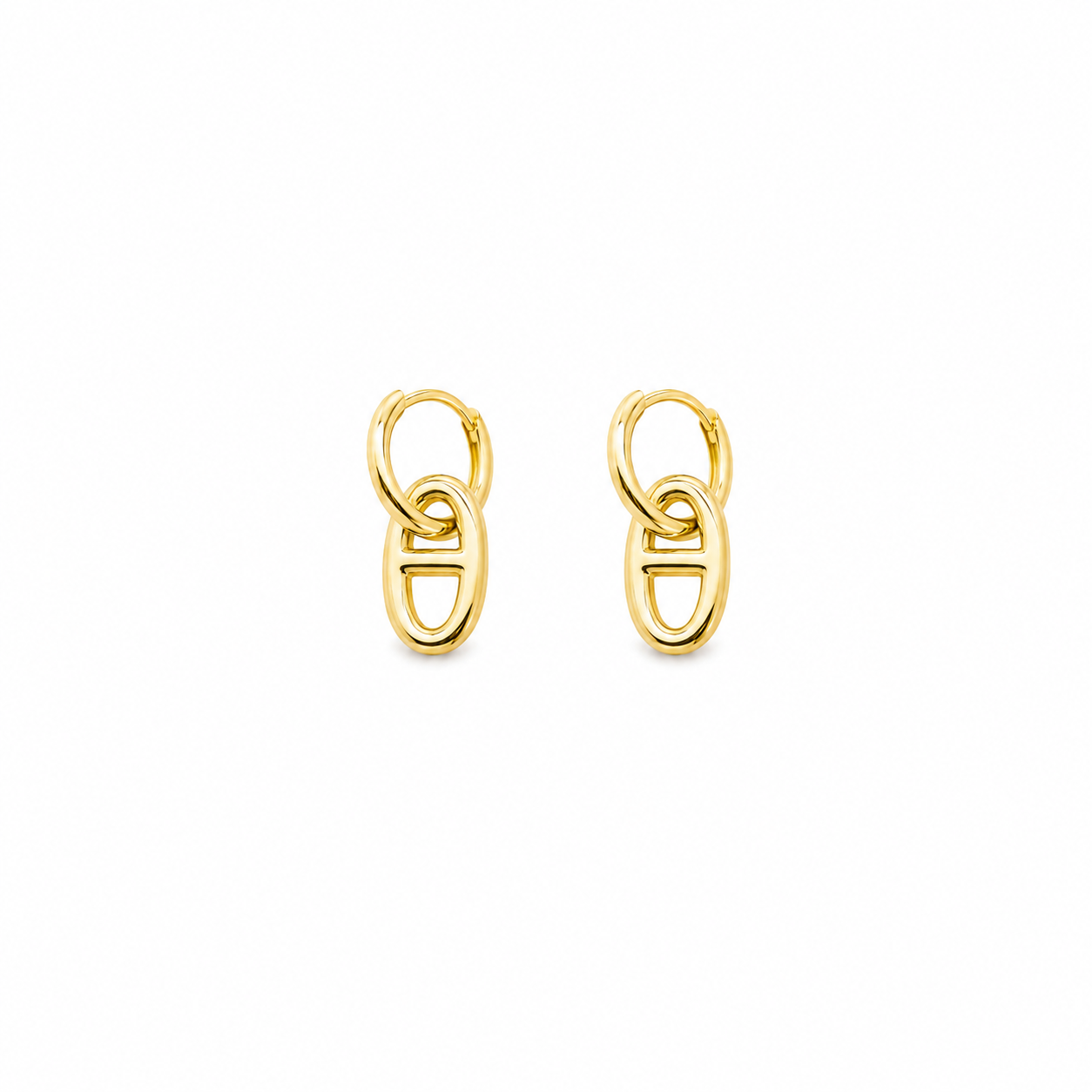 Oval Link Hoop Earrings
