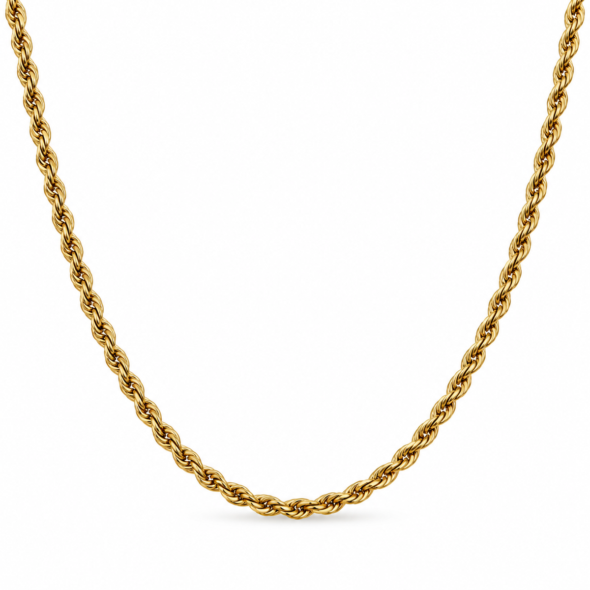 stainless steel twisted “Golden Rope Classic” Necklace(45cm)