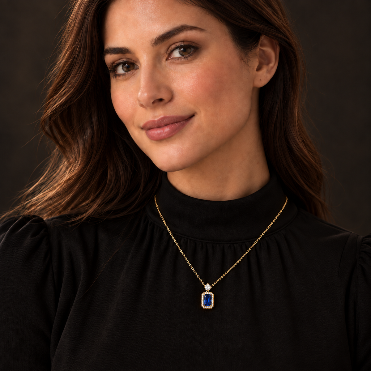 stone frame “Luxe Gemstone Glow” Necklace Collection