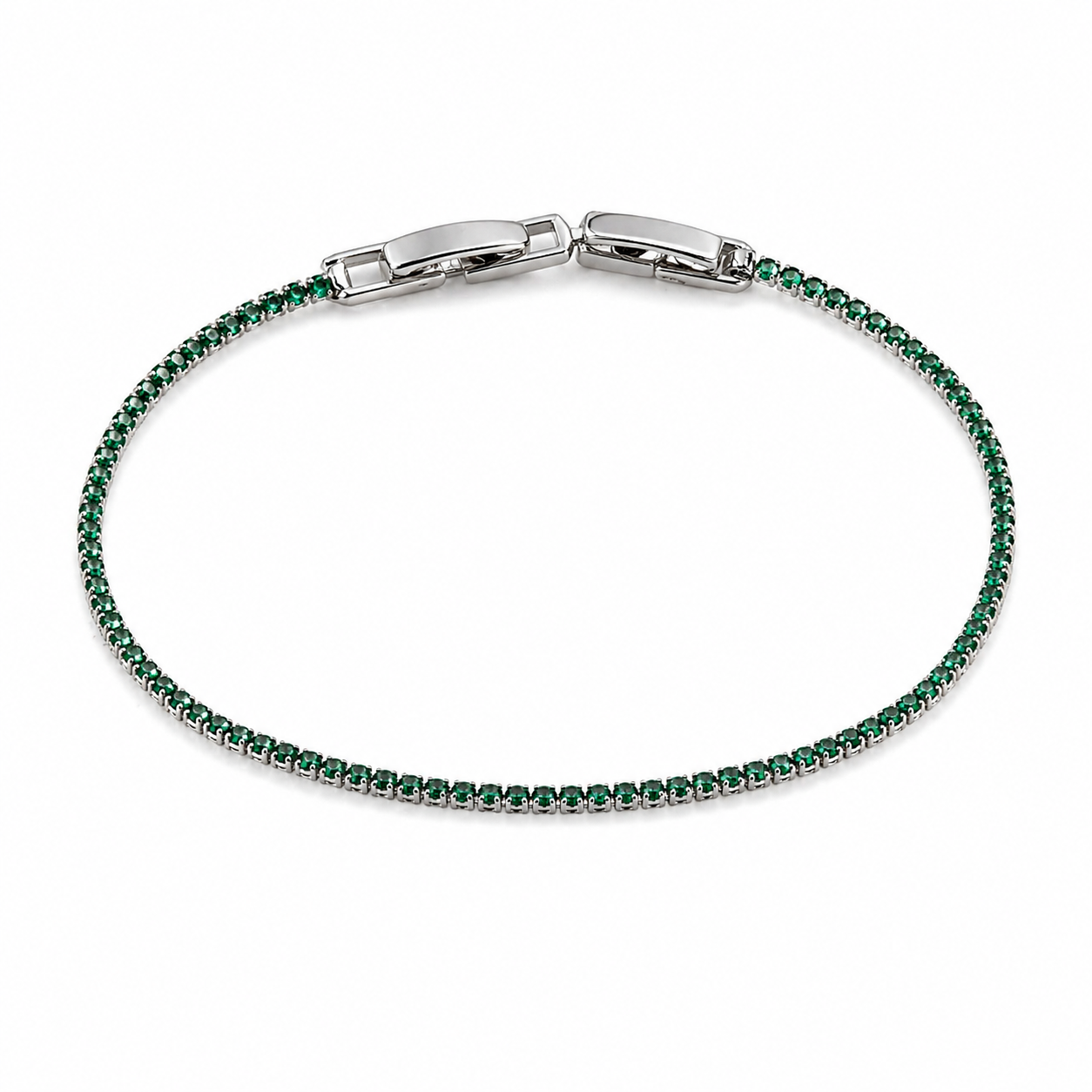 Classic Tennis Bracelet – Green & Black Edition