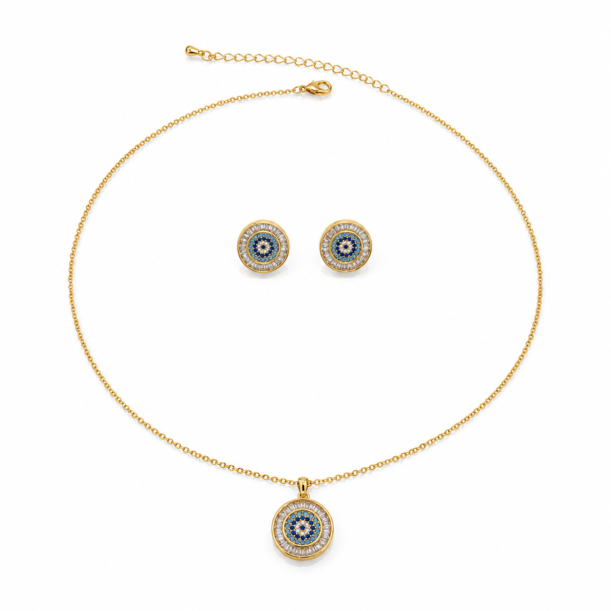 š§æ Midnight Aura Set ā Evil Eye Pendant + Studs