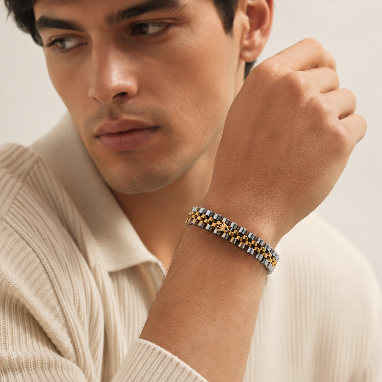 Rolex-Inspired Two-Tone Men’s Bracelet