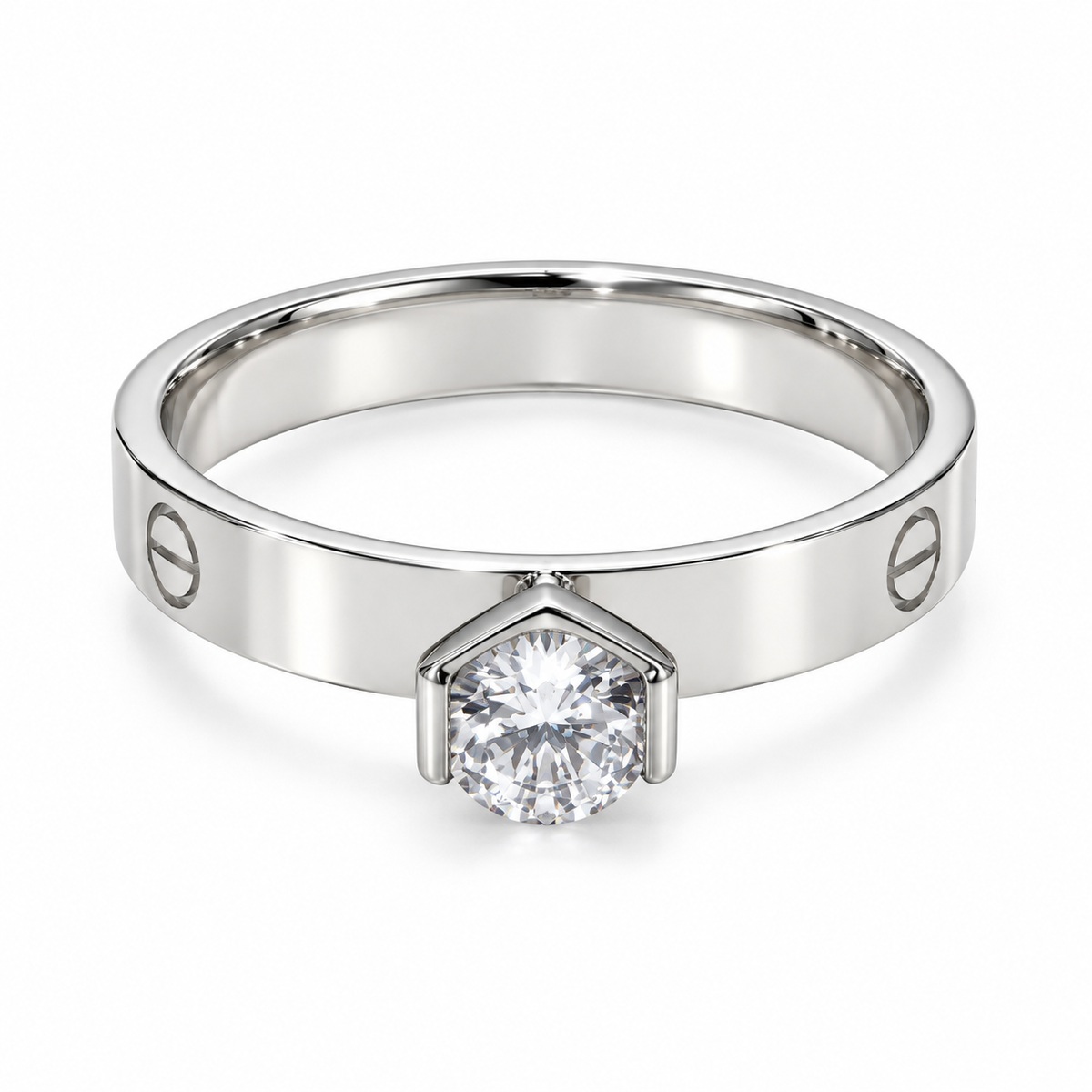 S.steel love Solitaire ring