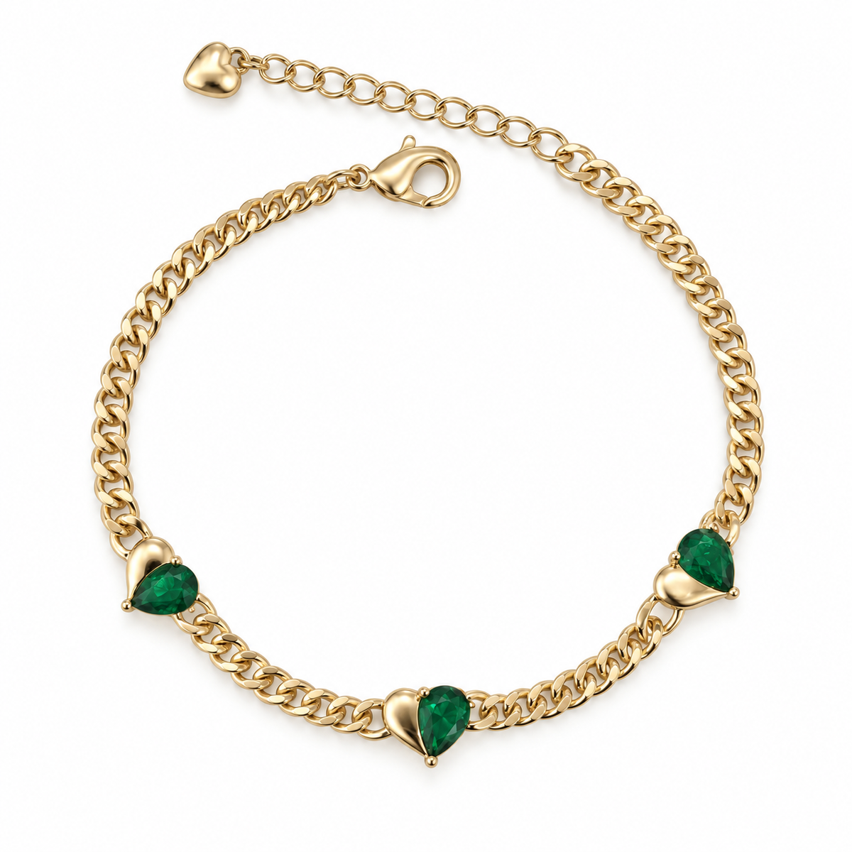 Triple Heart Gold Bracelet