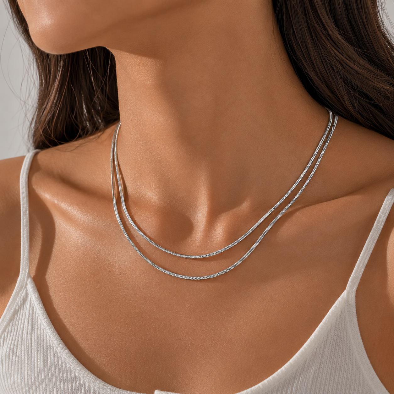 Double Snake Chain Necklace