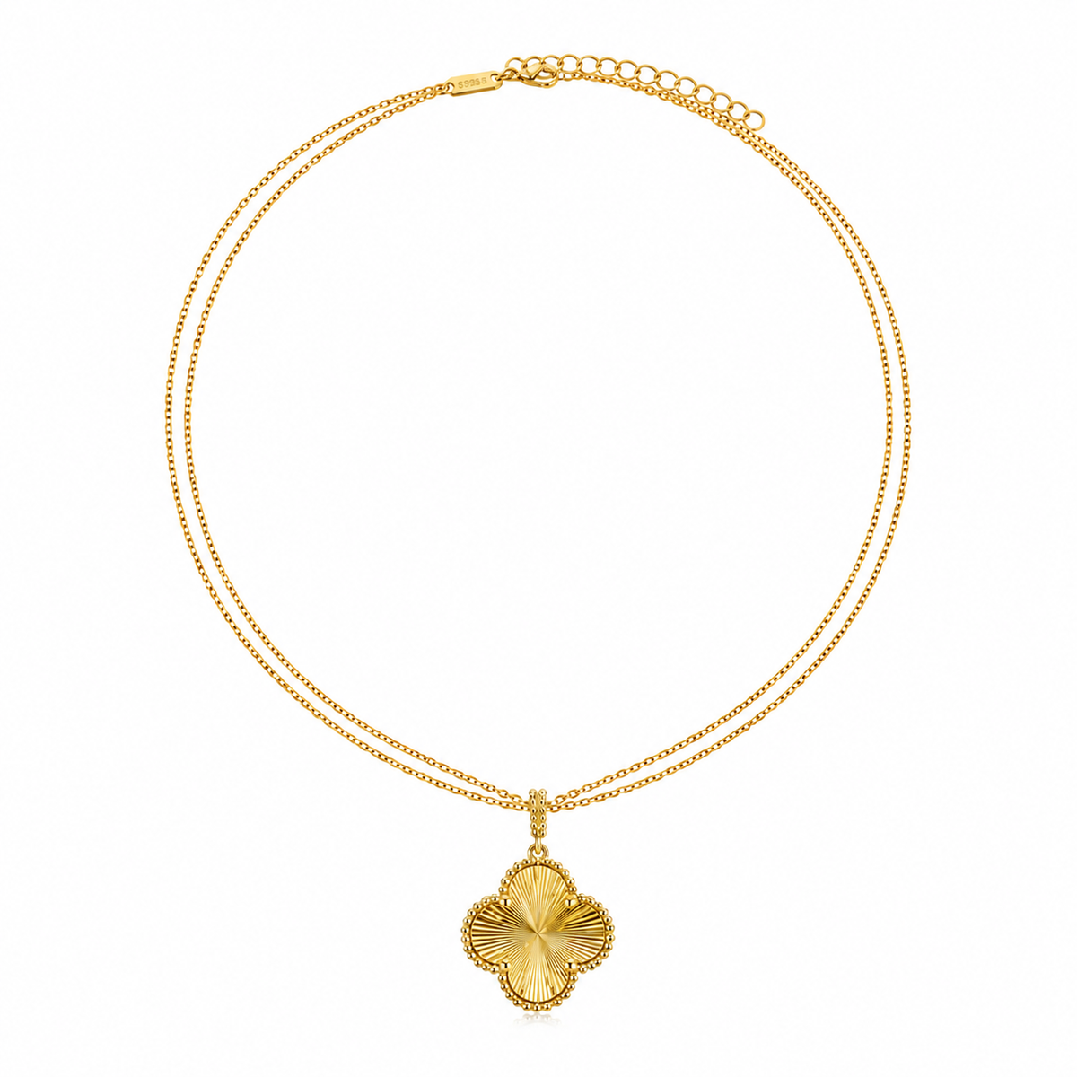 Clover Pendant Necklace – 18K Gold-Plated(45cm)