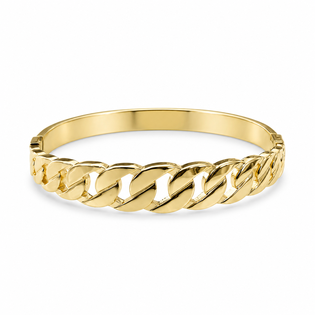 Cuban Link Bangle – Bold Elegance in Gold | Poshewix
