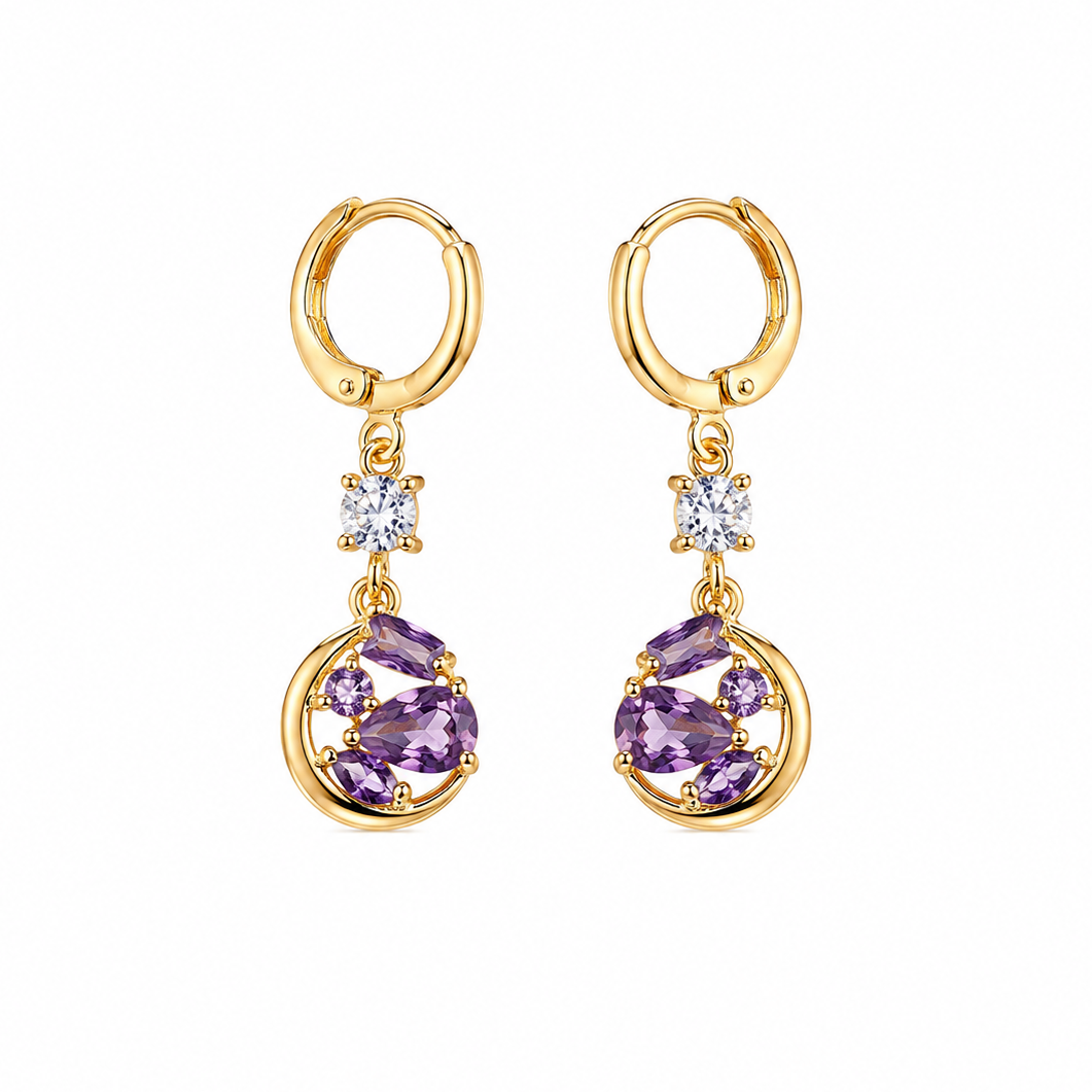 Zomorrod Drop Hoop Earrings