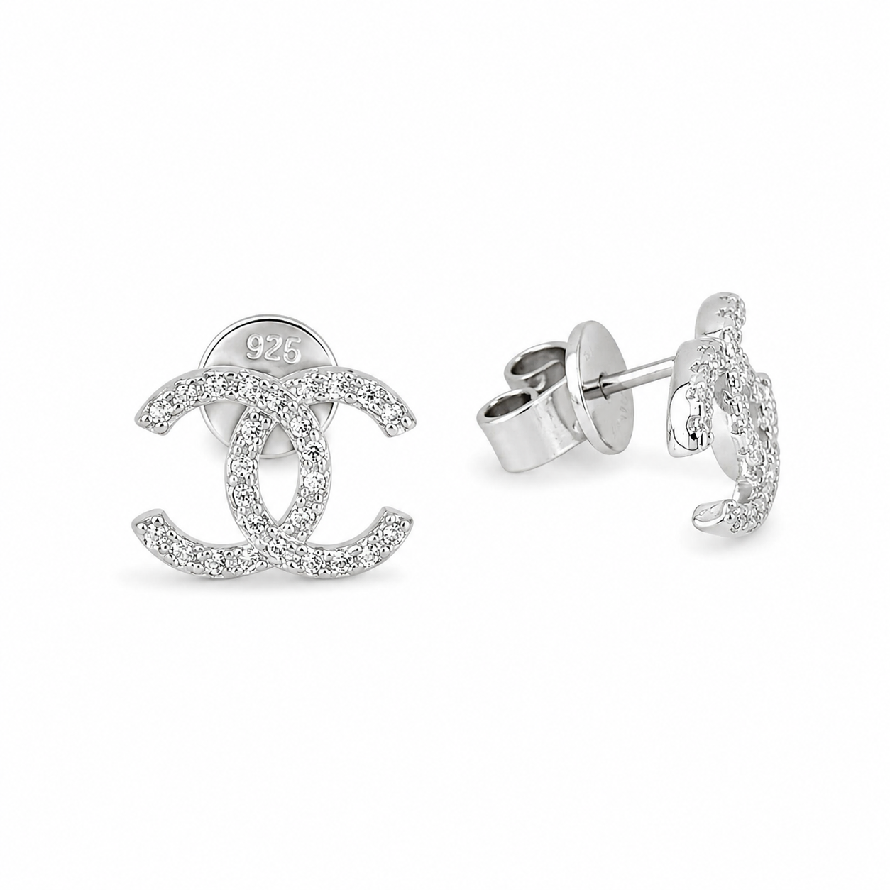 Silver 925 Chanel crystal earrings ✨