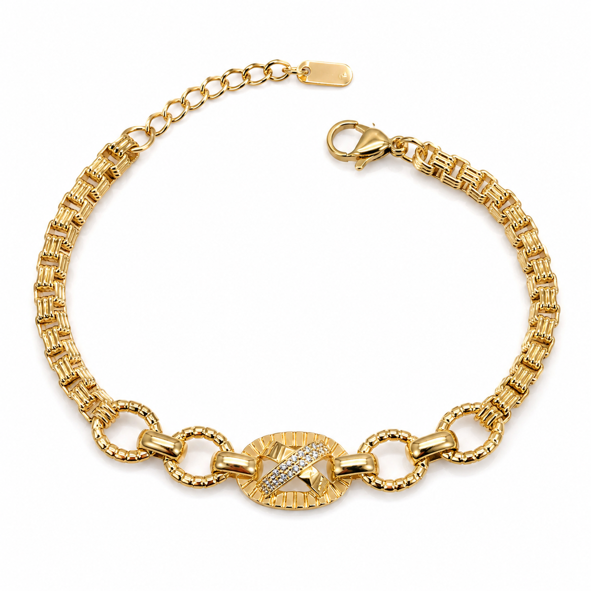 Crystal Oval Centerpiece Bracelet