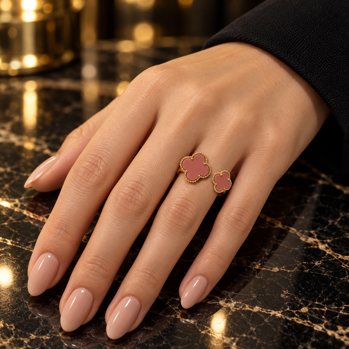 VIP dual clover Luxe Ring – Gold Plated