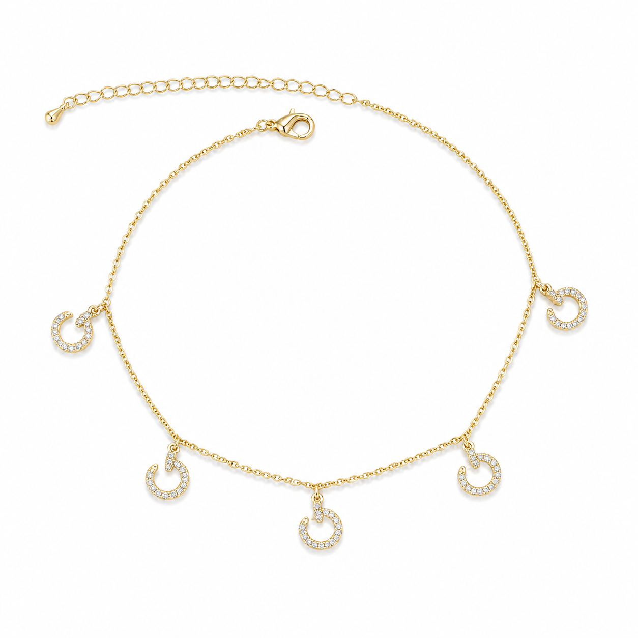Crystal pin Nail Anklet