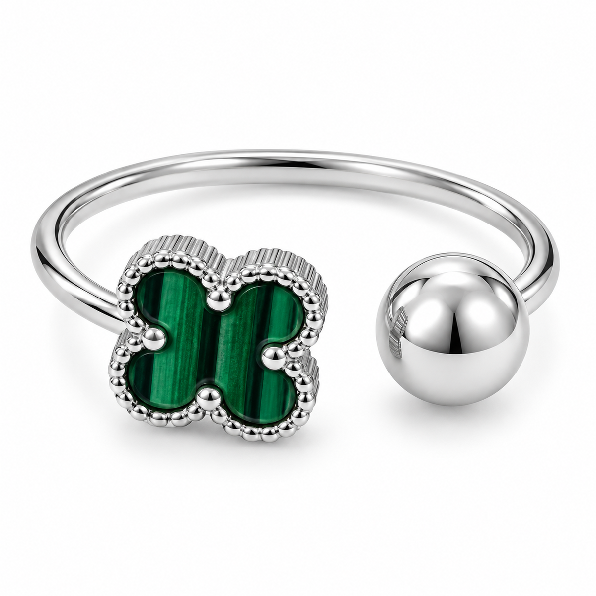 Golden Ball Clover Ring – Radiate Grace & Light