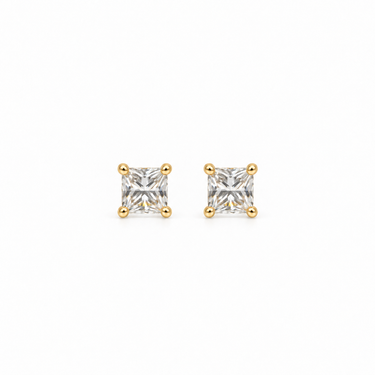 Square-Cut Stud gold Earrings – Gold Plated & Hypoallergenic