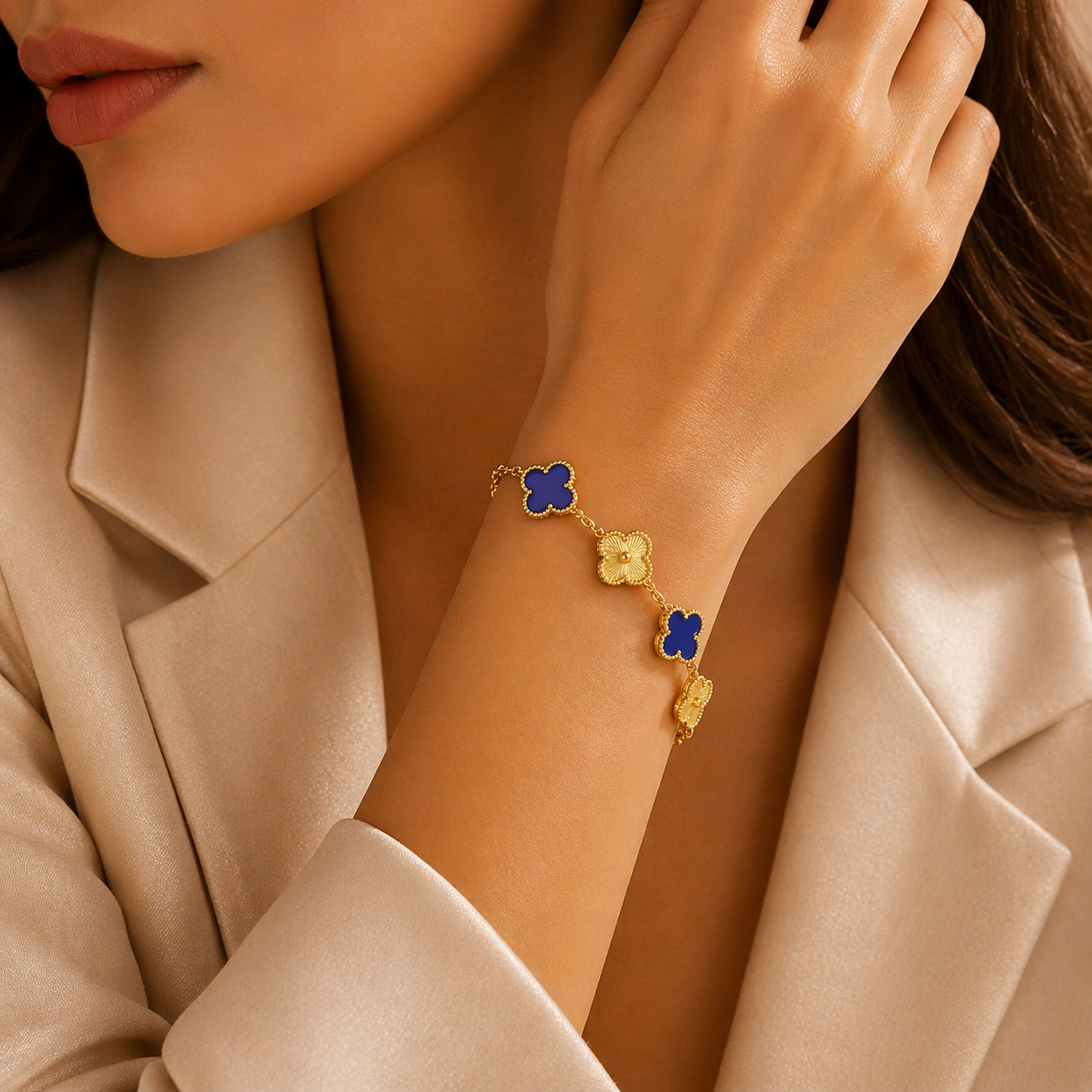 Vip vancleef hybrid Bracelet – 18K Gold-Plated & Colorful Charm Variants