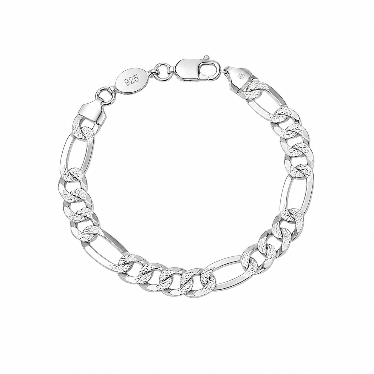 Silver 925 Figaro Chain Bracelet β Classic Italian Style