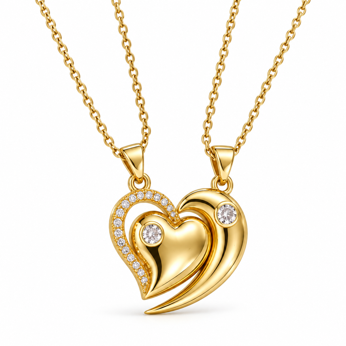 Magnetic Heart Duo Necklace-for him and her